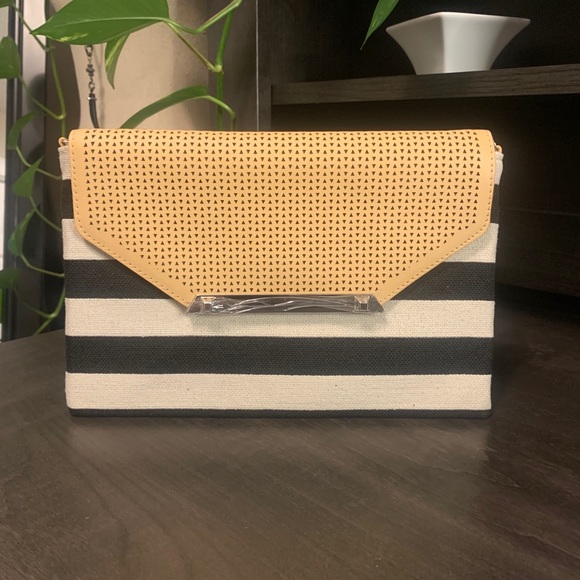 City Slim clutch- Black/Cream Stripe - Picture 2 of 4